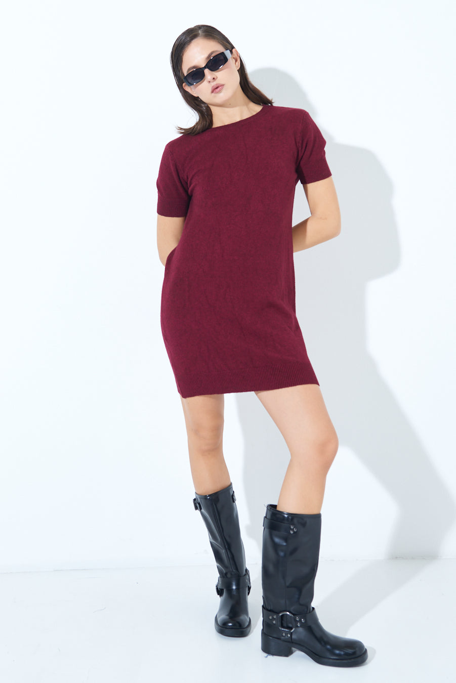 Vestito in maglia maniche corte