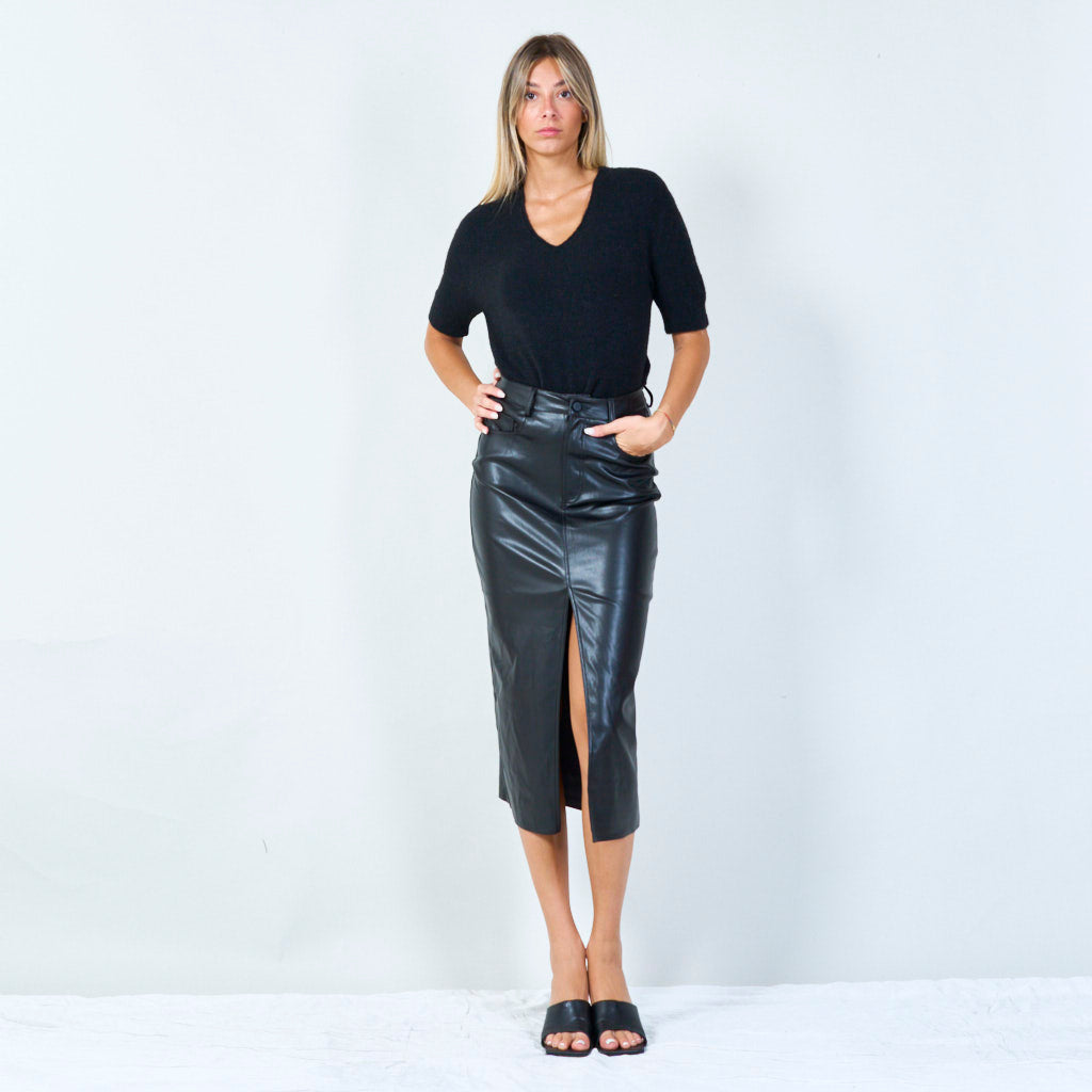 Gonna di pelle Longuette