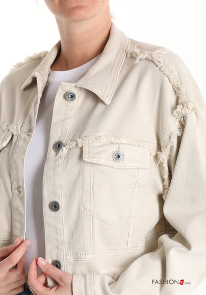 Giacca denim corta con bottoni