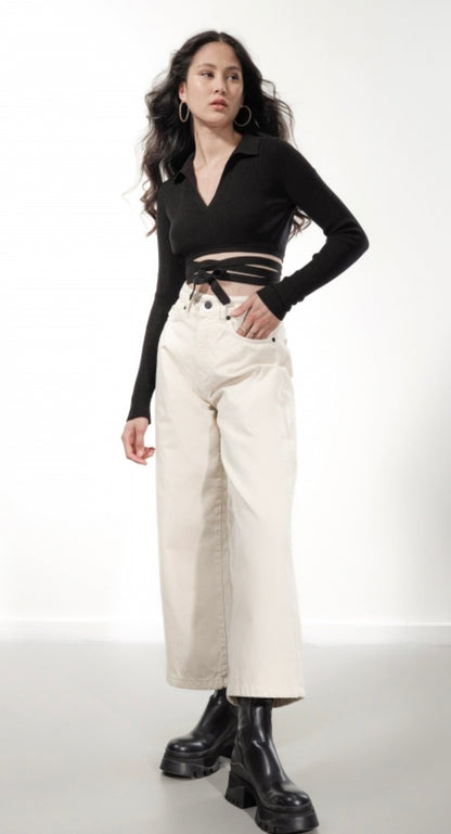 Top in maglia a scollo